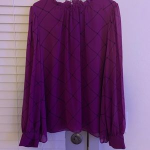 Worthington Black and Purple Blouse